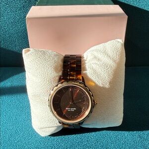 Kate Spade Gold Tone Tortoise Shell Acetate Watch -NWOT
